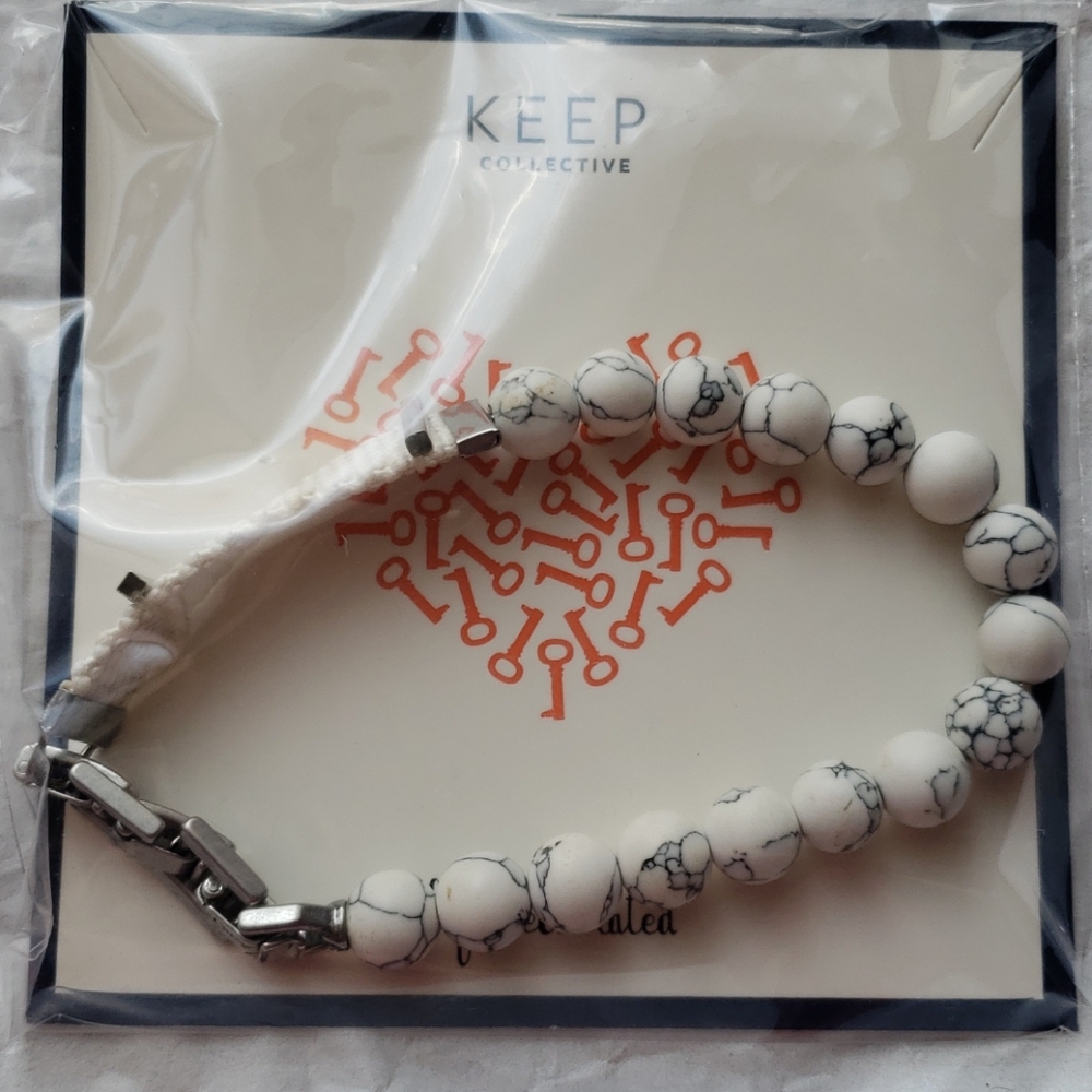 Beaded Stretch Keep Collective Bracelet